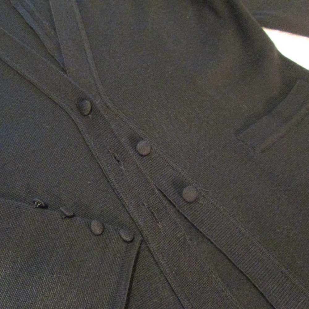EXPRESS TRICOT BLACK TUNIC V NECK SWEATER/BLAZER/CARDIGAN - Picture 3 of 13